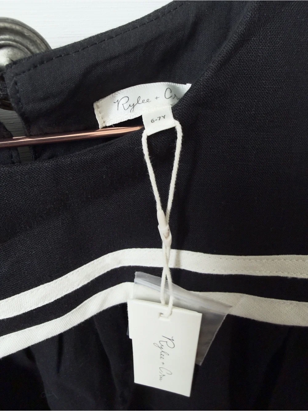 Rylee + Cru Black Sailor Dress with White Trim